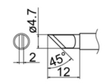 Grot ścięty nóż 4.7mm JV-TP42N do stacji iSolder-40  PT AOYUE T12