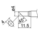 Grot ścięty ukośnie 4mm JV-TP18N CF do stacji iSolder-40  PT AOYUE T12