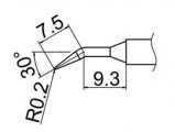 Grot zgięty stożek długi JV-TP28N do stacji iSolder-40 PT AOYUE T12