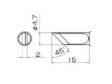 Grot ścięty nóż 4.7mm JV-TP6N do stacji iSolder-40 PT AOYUE T12