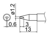 Grot śrubokręt płaski 1.2mm JV-TP22N do stacji iSolder-40 PT AOYUE T12