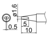 Grot śrubokręt płaski 1.6mm JV-TP38N do stacji iSolder-40 PT AOYUE T12