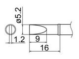 Grot śrubokręt płaski 5.2mm JV-TP35 do stacji iSolder-40 PT AOYUE T12