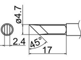 Grot ścięty nóż 4.7mm JV-TP44 do stacji iSolder-40  PT AOYUE T12