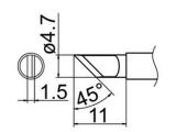 Grot ścięty nóż 4.7mm JV-TP45 do stacji iSolder-40 PT AOYUE T12