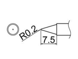 Grot uniwersalny stożek 0.2mm JV-TP12 do stacji iSolder-40  PT AOYUE T12