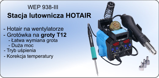 Stacja lutownicza HOTAIR BGA WEP 938BD-III GROT T12