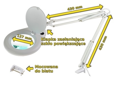 Lampa lupa z podświetleniem LED okrągła na podstawce ZD-129A LED x5