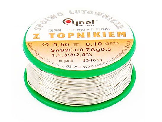 Cyna z topnikiem 0,90mm 250g S-Sn99Cu1-1.1.3  PB FREE