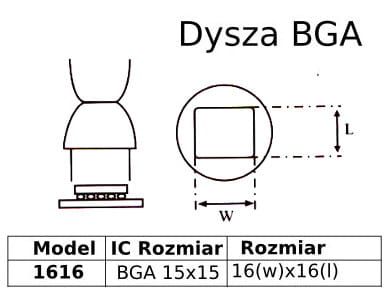 Dysza hotair do BGA 15x15mm 1616