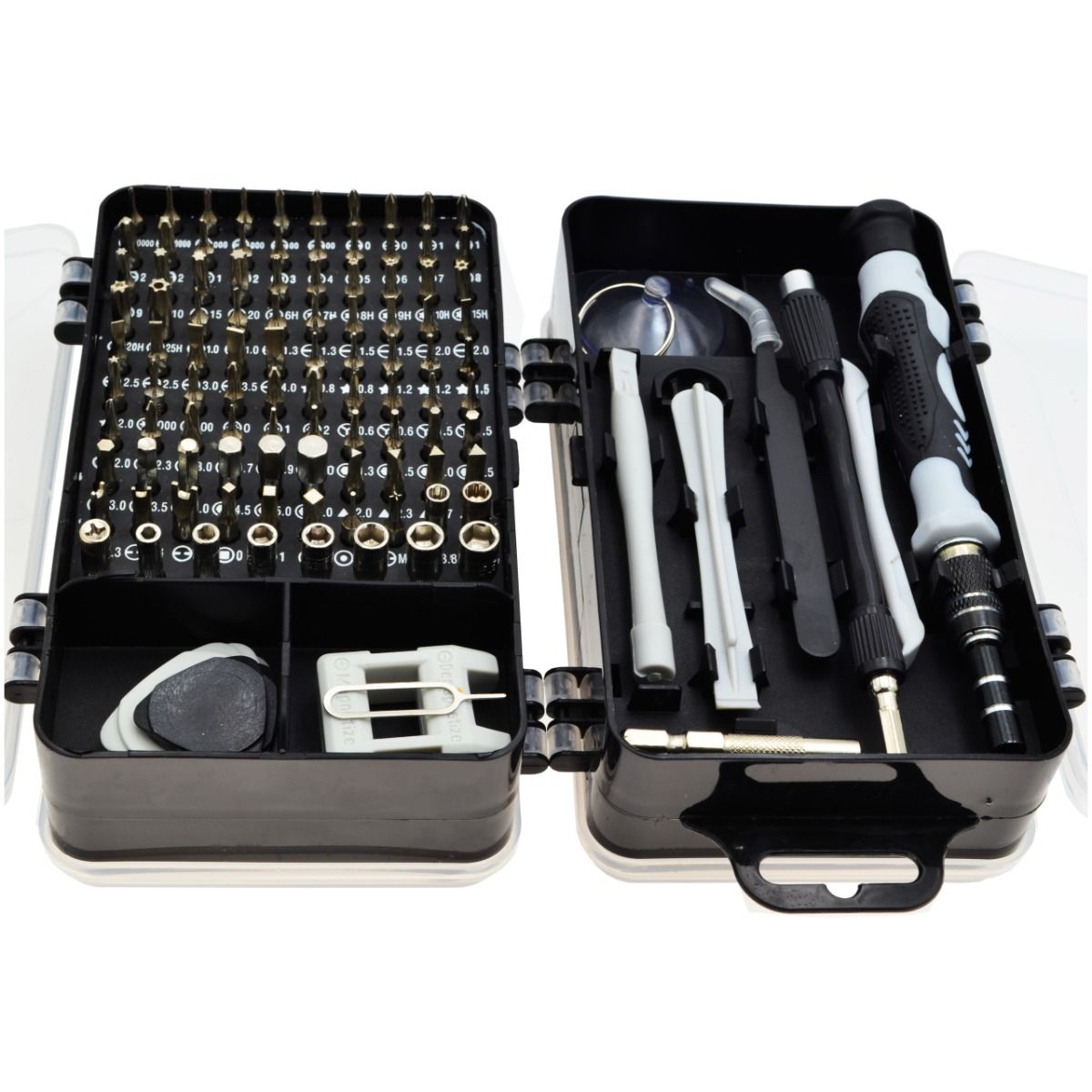 Zestaw narzędzi serwisowych 115 elementów bity, wkrętaki, torx, otwieraki
