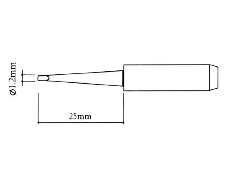 Grot lutowniczy śrubokręt płaski 1.2mm 900M T-1.2LDHQ Black  do stacji WEP AOYUE ZHAOXIN YIHUA PT