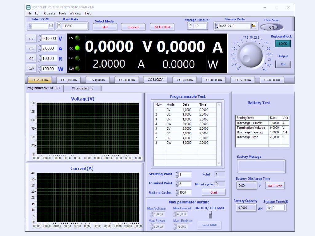 Obciążenie elektroniczne KORAD KEL2010 150V 40A 300W