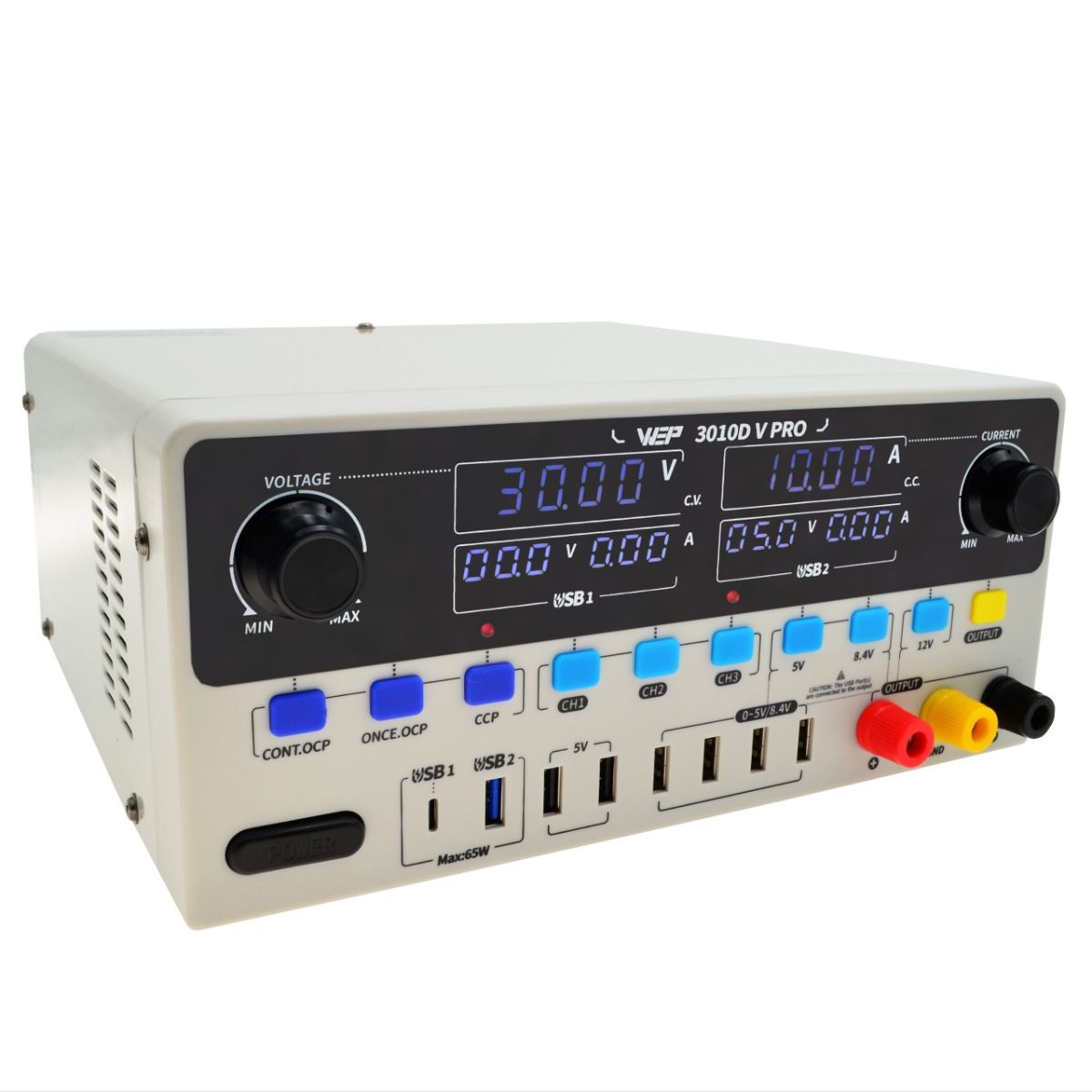 Zasilacz Laboratoryjny WEP 3010D-V PRO 30V 10A 8USB Pamięć ustawień 300W