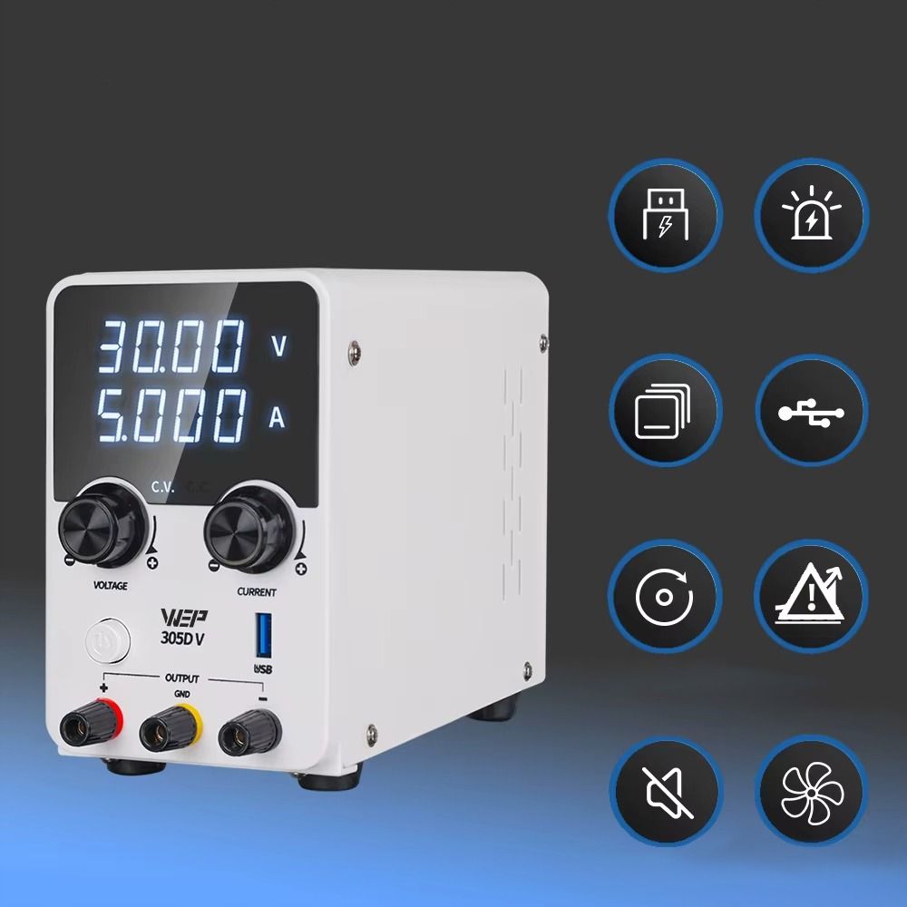 Zasilacz laboratoryjny precyzyjny WEP 3010D-VI 300 W 0-10 A 0-30 V