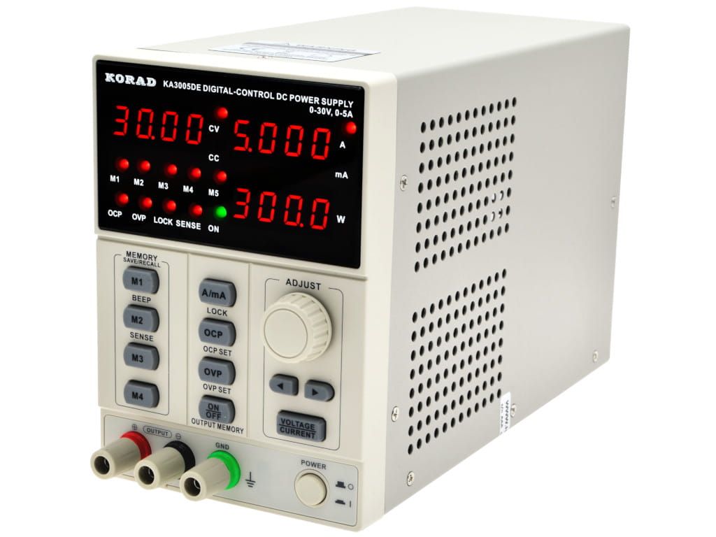 Zasilacz laboratoryjny KORAD KA3005DE 30V5A, PAMIĘĆ x5, OCP OVP  SENSE
