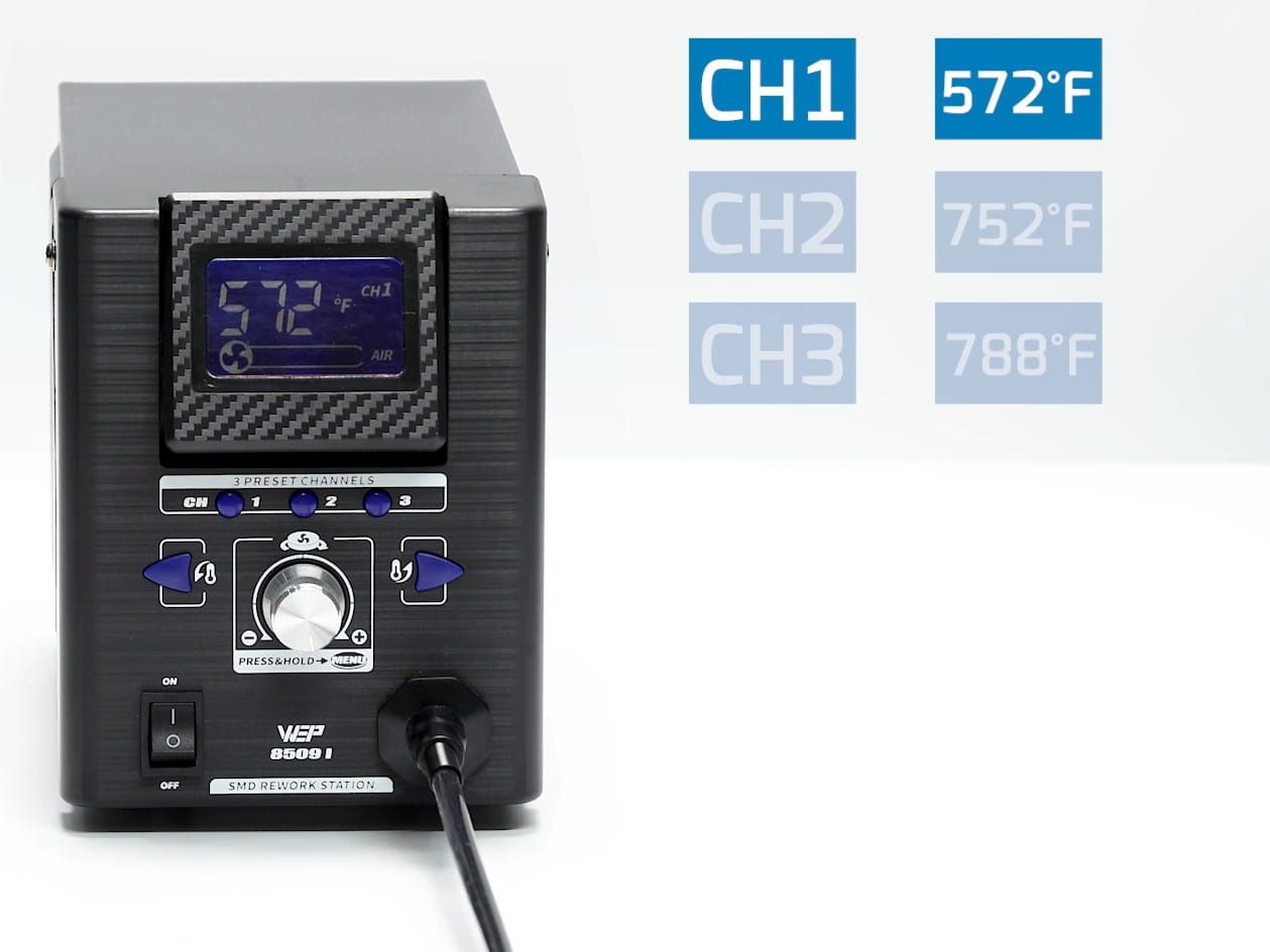 Stacja lutownicza precyzyjna HOTAIR WEP 8509-I do GSM