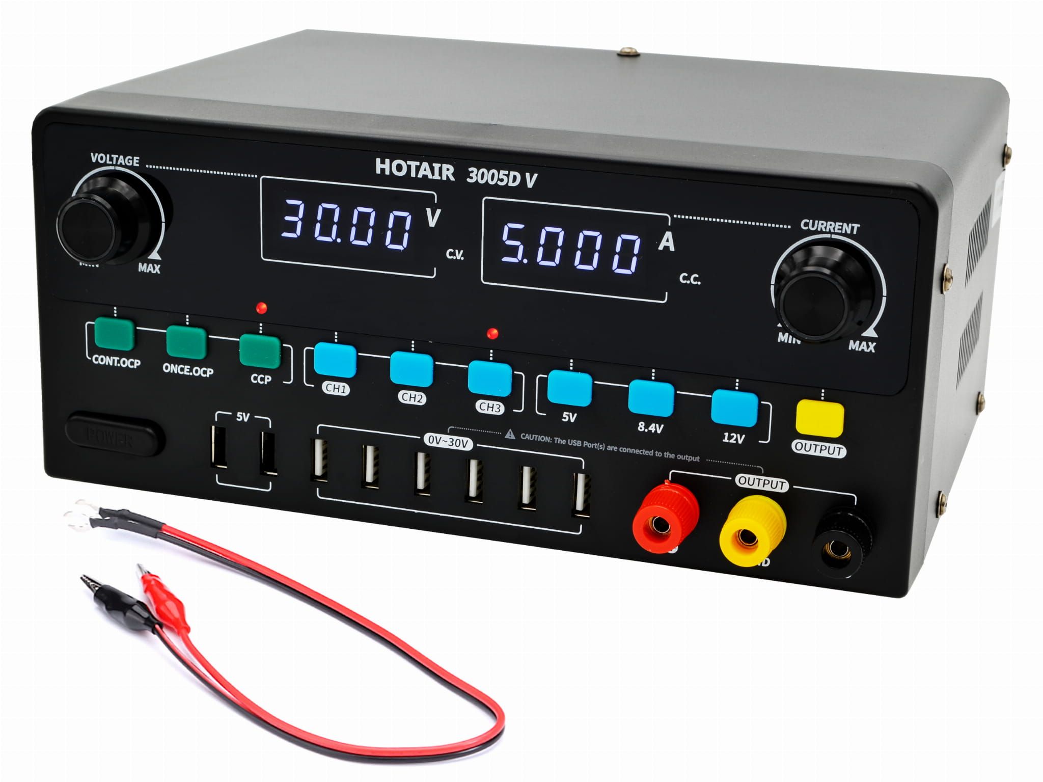 Zasilacz Laboratoryjny HOTAIR 3005D-V 30V 5A 8xUSB precyzyjny