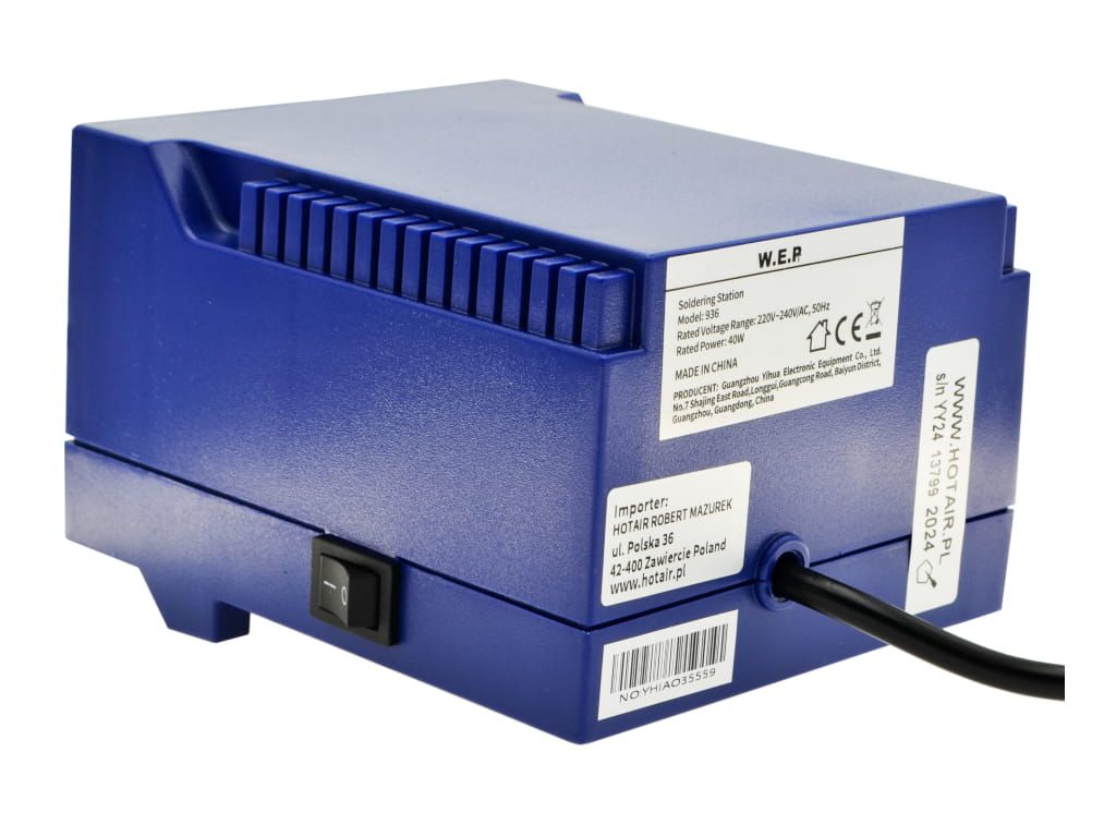 Stacja lutownicza grotowa WEP 936 60W ESD Safe + Mata silikonowa organizer do serwisu
