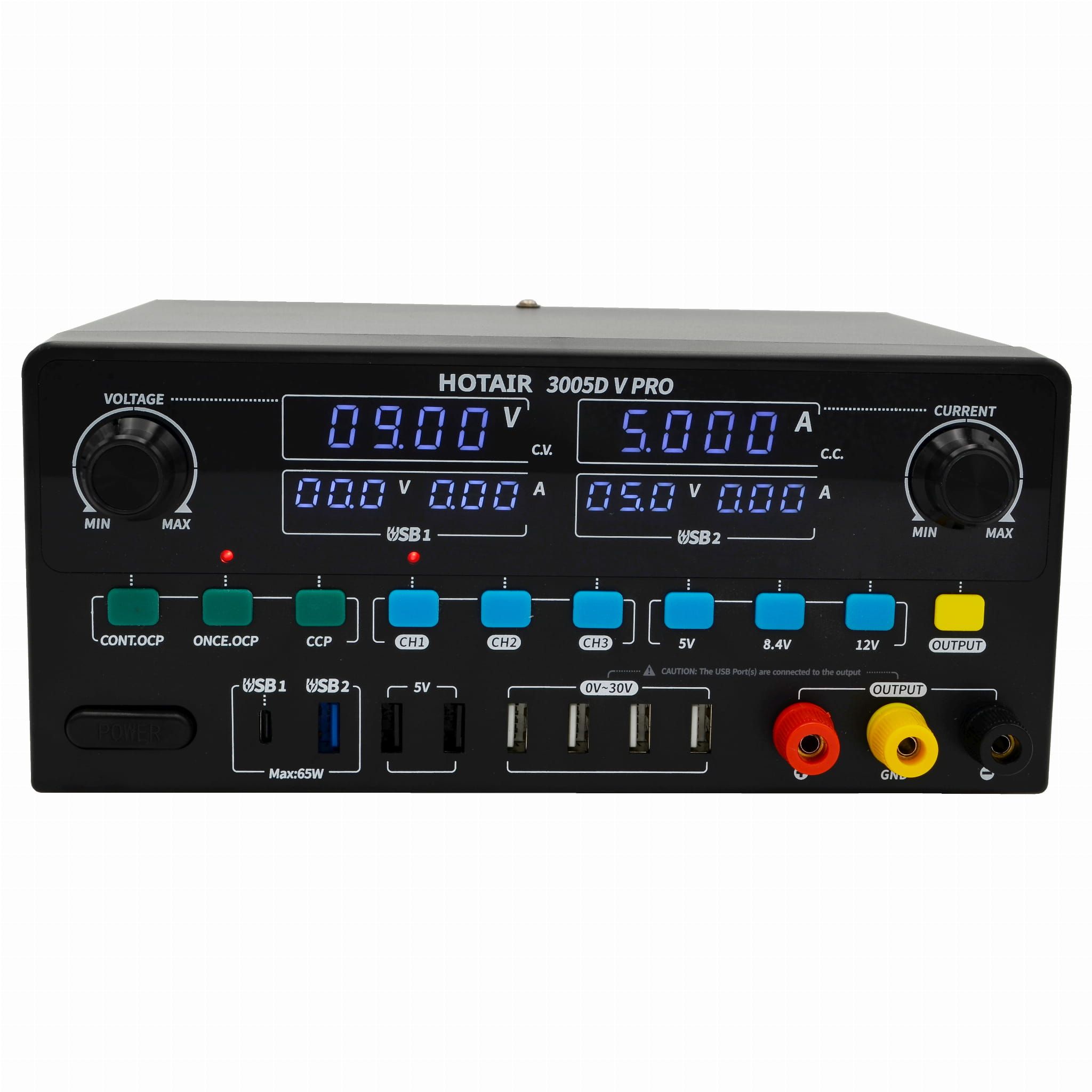 Zasilacz Laboratoryjny HOTAIR 3005D-V PRO 30V 5A 8xUSB 3xPamięć