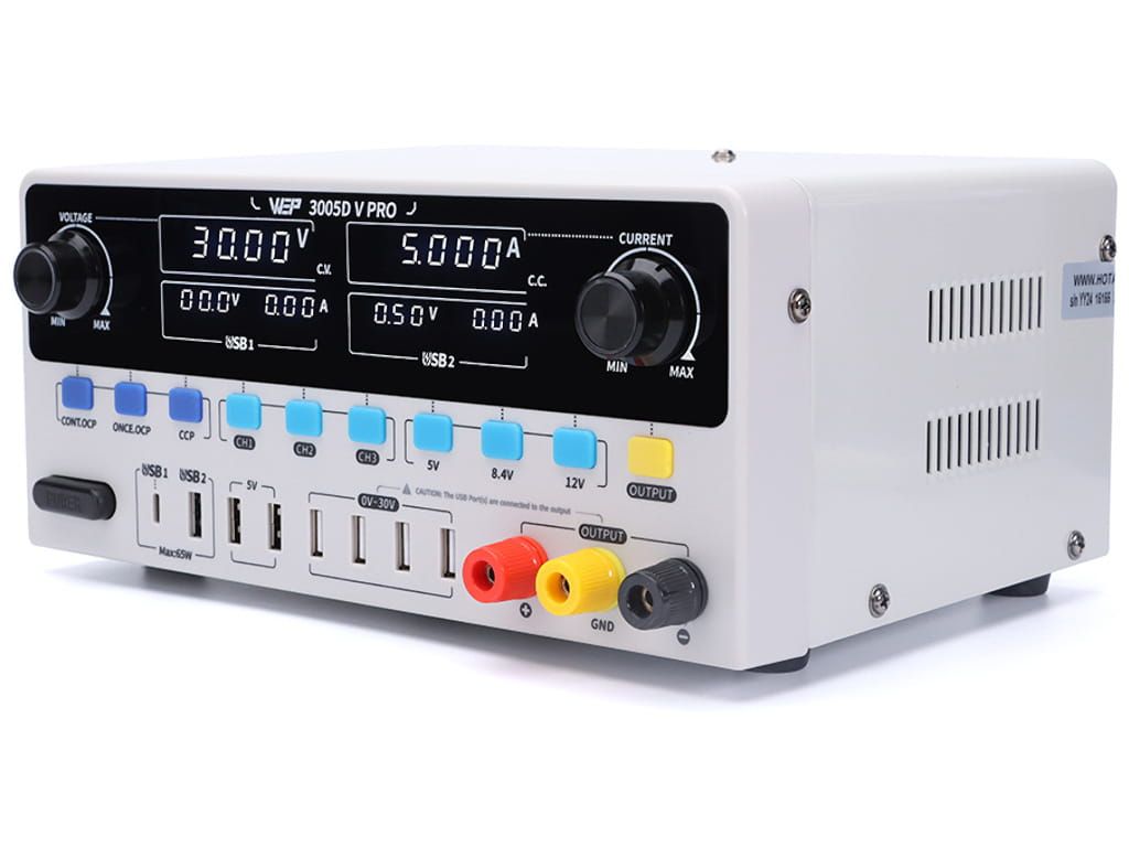 Zasilacz Laboratoryjny WEP 3005D-V 30V 5A 8xUSB precyzyjny