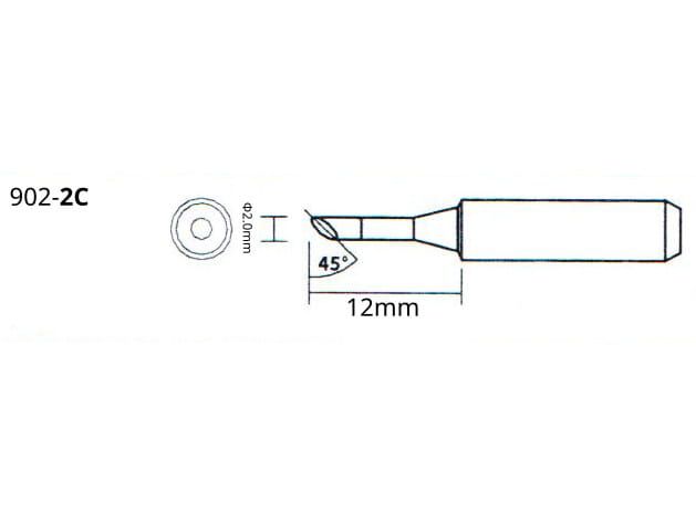 Grot do stacji WEP 902-2C 2mm ŚCIĘTY