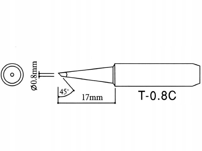 Grot lutowniczy 900M do stacji PT WEP Yihua Zhaoxin T-0.8C 0,8mm ścięty