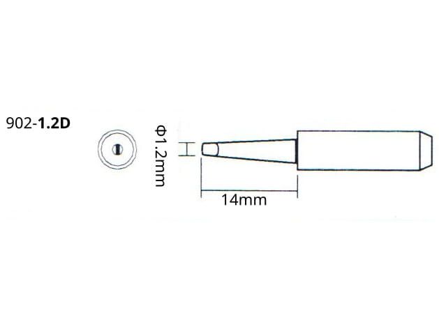 Grot lutowniczy 900M do stacji PT WEP Yihua Zhaoxin T-1.2D 1,2mm płaski