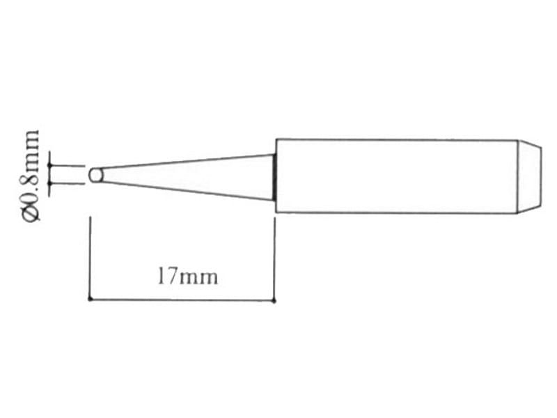 Grot lutowniczy śrubokręt płaski 0.8mm 900M T-0.8DHQ Black do stacji WEP AOYUE ZHAOXIN YIHUA PT