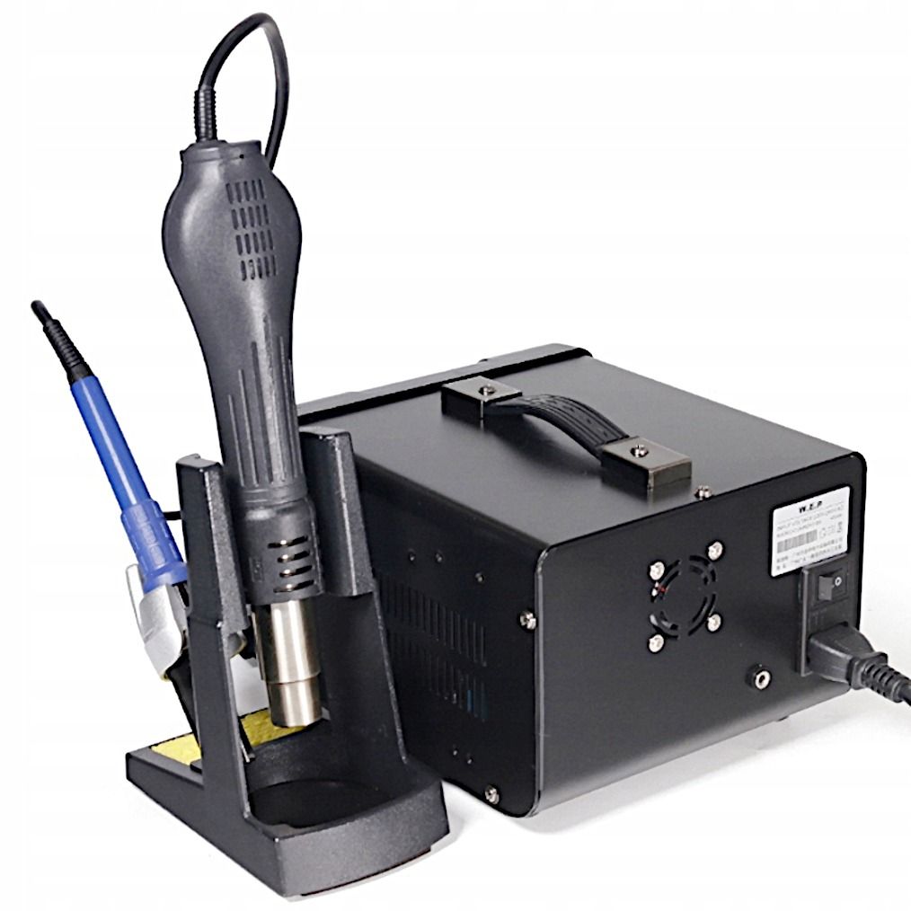 Stacja lutownicza WEP 853D 5A II zasilacz 30V/5A +Odsysacz, flux 223