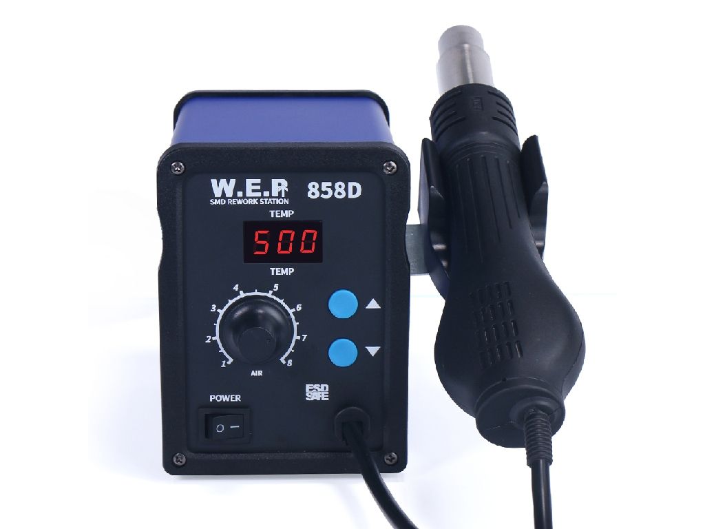 Spawarka do plastiku  WEP 858D | Gorące powietrze 700W | Zestaw 3 dysz szczelinowych
