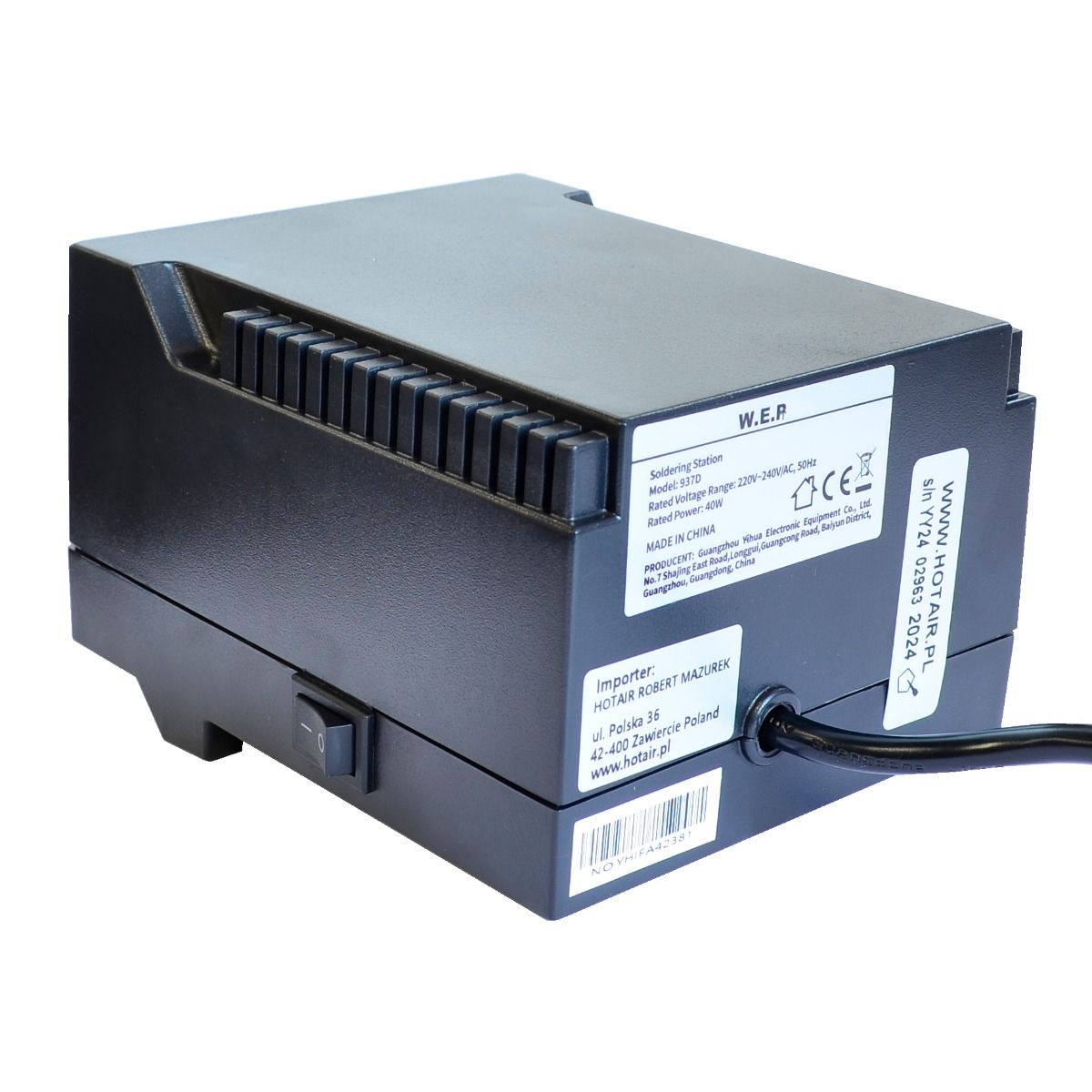 Stacja lutownicza grotowa WEP 937D 60W LED + Pasta lutownicza 40g