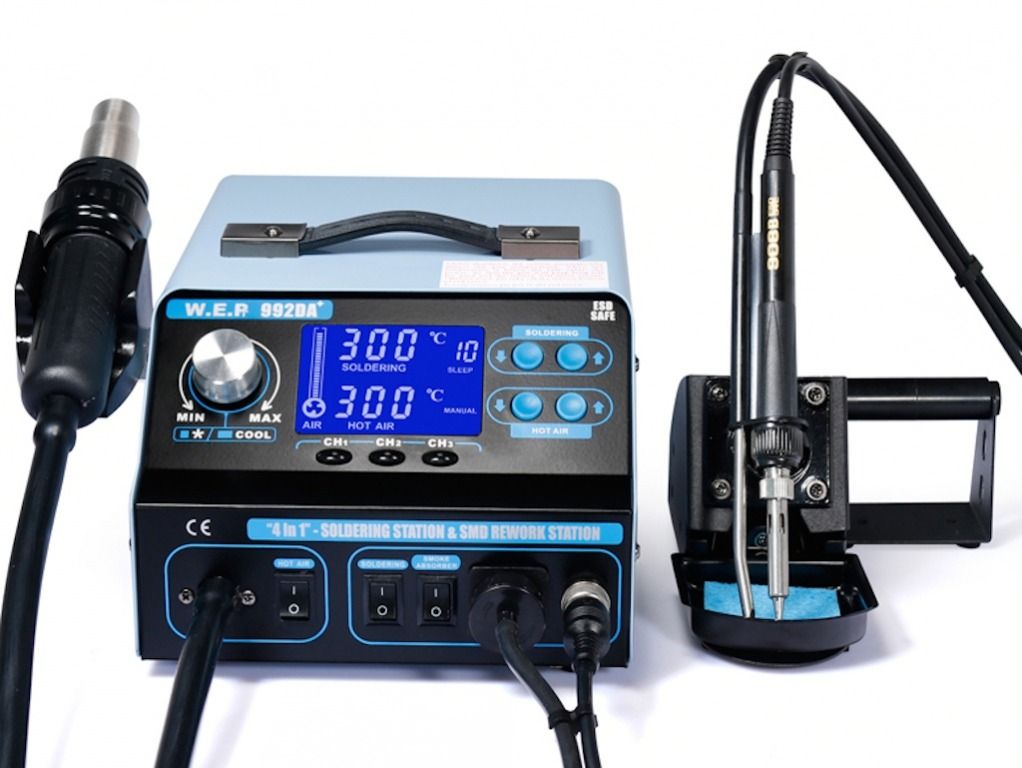 Stacja lutownicza HOTAIR WEP 992D+ 3 profile pracy +Odsysacz elektryczny