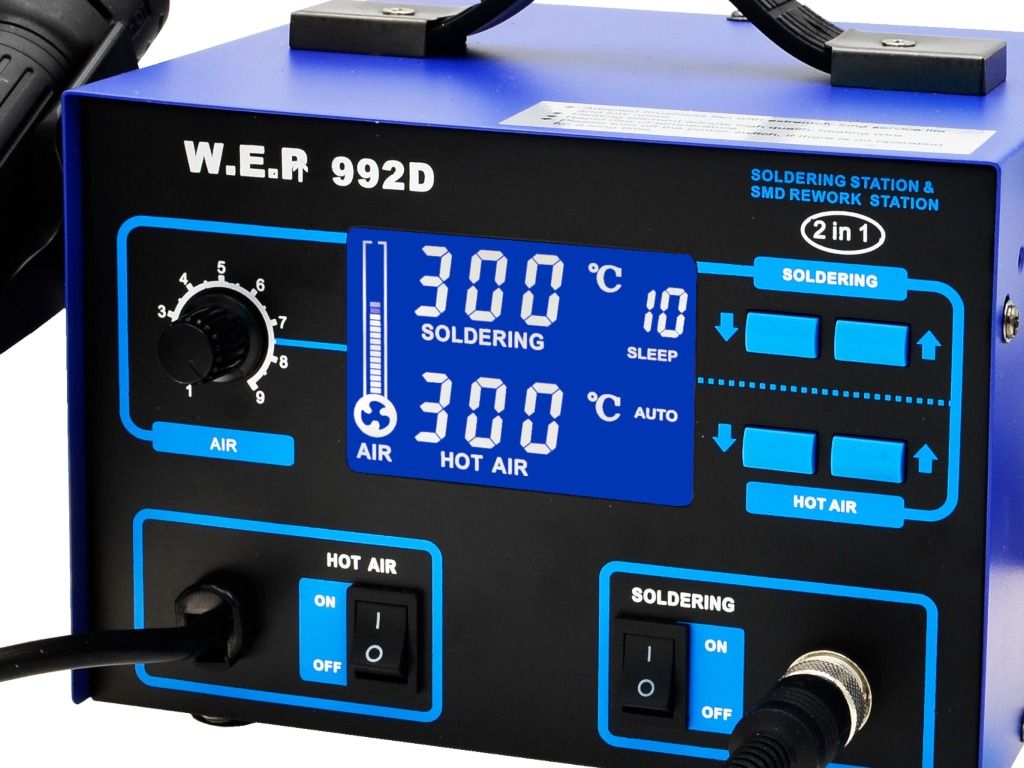 Stacja Lutownicza HOTAIR WEP 992D +GROTx5 FLUX 223 Cyna