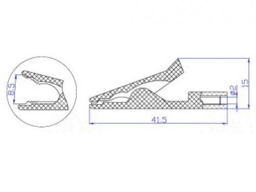Krokodylek pomiarowy z gniazdem 2mm KK187-BK 50V/30V 10A - Czerwony