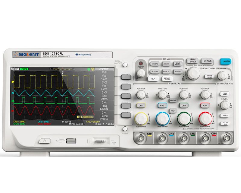 Oscyloskop cyfrowy Siglent SDS1074CFL 70MHz 4 kanały ekran 7"