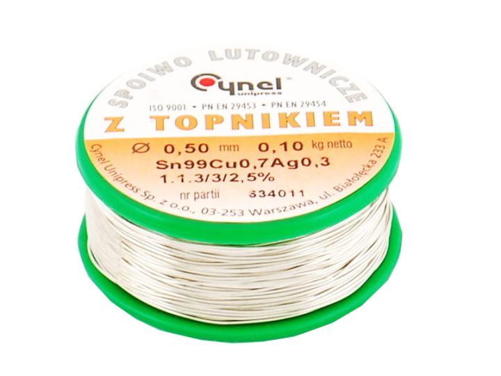 Cyna z topnikiem 0,70mm 0,25kg S-Sn99Cu1-1.1.3 PB FREE