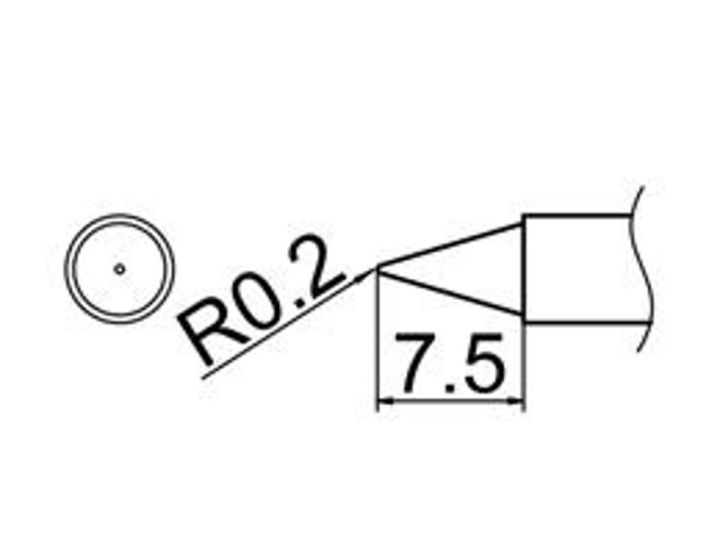 Grot uniwersalny stożek 0.2mm JV-TP12 do stacji iSolder-40  PT AOYUE T12