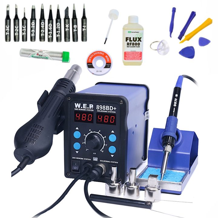Stacja lutownicza WEP 898BD+ 75W +DODATKI PACK6